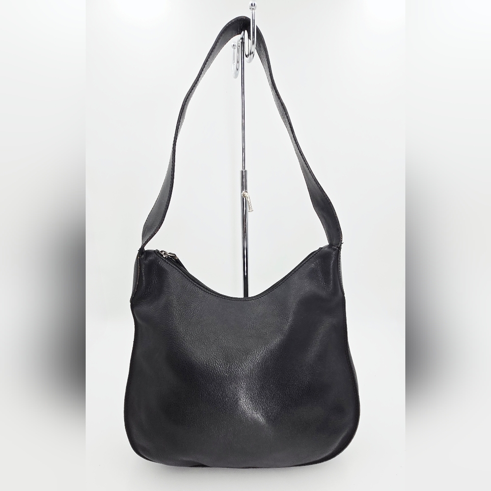 Bally Logo Embossed Leather Hobo Bag
